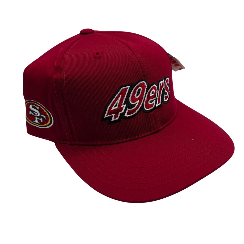 Vintage Annco San Francisco 49ers Hat Men OSFA Red Snapback Script Logo NFL
